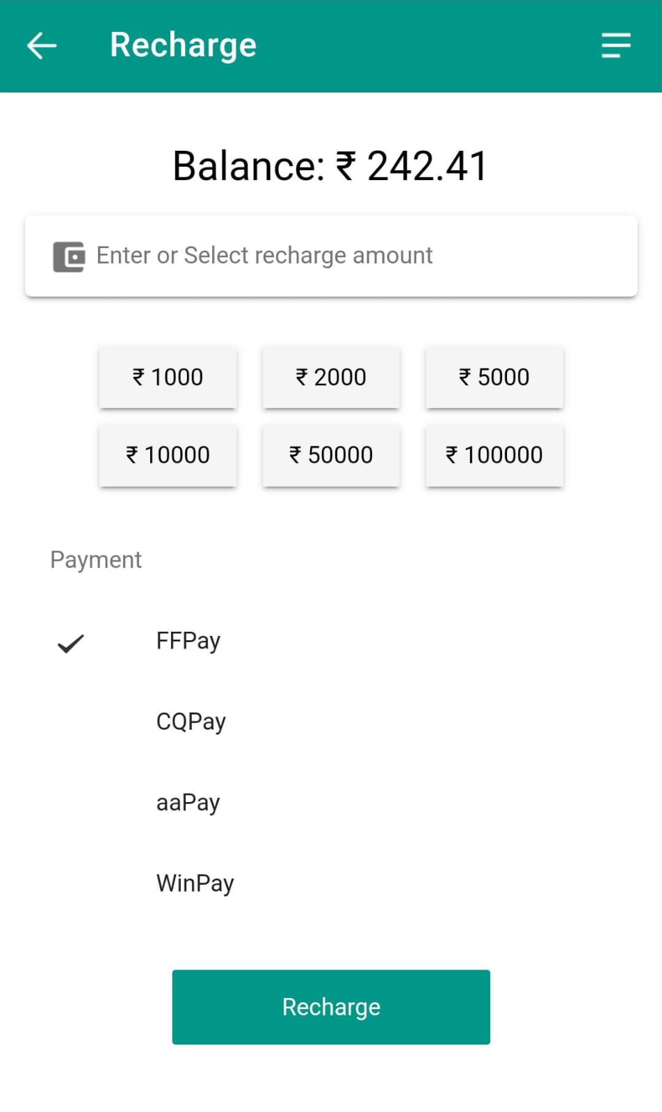 App Interface for Colour Prediction